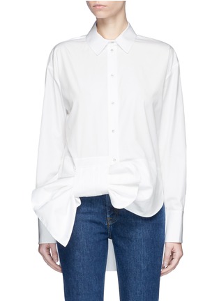 Main View - Click To Enlarge - VICTORIA, VICTORIA BECKHAM - Oversized bow cotton poplin shirt