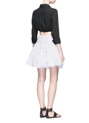 Figure View - Click To Enlarge - ALAÏA - 'Plumetis Brode' stitched dot flared skirt