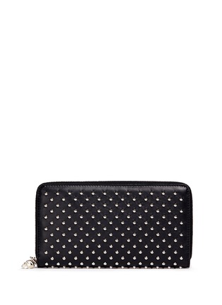 Main View - Click To Enlarge - ALEXANDER MCQUEEN - Skull charm stud leather continental wallet