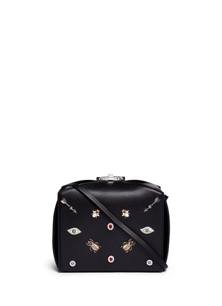 Main View - Click To Enlarge - ALEXANDER MCQUEEN - 'The Box Bag' in leather with jewelled Obsession charms
