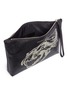 Detail View - Click To Enlarge - ALEXANDER MCQUEEN - Lion skull print leather zip pouch