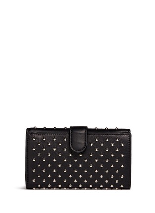 Back View - Click To Enlarge - ALEXANDER MCQUEEN - Skull charm stud leather French wallet