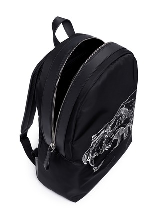 Detail View - Click To Enlarge - ALEXANDER MCQUEEN - Lion skull print nylon backpack