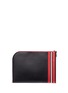 Back View - Click To Enlarge - ALEXANDER MCQUEEN - Stripe leather zip pouch