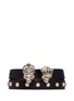 Main View - Click To Enlarge - ALEXANDER MCQUEEN - 'King and Queen' skull double wrap leather bracelet