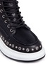 Detail View - Click To Enlarge - ALEXANDER MCQUEEN - Metal grommet stud high-top leather sneakers