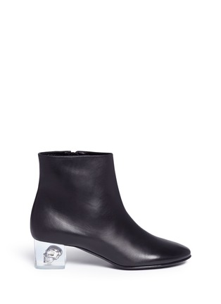 Main View - Click To Enlarge - ALEXANDER MCQUEEN - Floating skull heel leather ankle boots