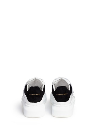 Back View - Click To Enlarge - ALEXANDER MCQUEEN - Chunky outsole suede trim leather sneakers