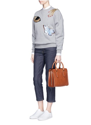 Front View - Click To Enlarge - ALEXANDER MCQUEEN - 'Heroine' small leather tote