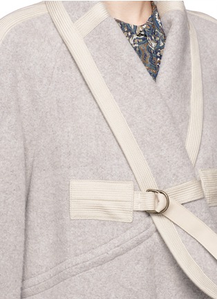 Detail View - Click To Enlarge - CHLOÉ - Wide sleeve cotton trim llama blend coat