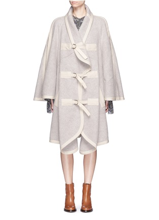 Main View - Click To Enlarge - CHLOÉ - Wide sleeve cotton trim llama blend coat
