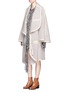 Figure View - Click To Enlarge - CHLOÉ - Wide sleeve cotton trim llama blend coat