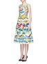 Front View - Click To Enlarge - - - Maiolica print open back cotton dress