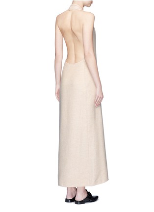 Back View - Click To Enlarge - THE ROW - 'Groshong' halterneck drape front alpaca-wool dress