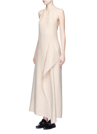 Front View - Click To Enlarge - THE ROW - 'Groshong' halterneck drape front alpaca-wool dress