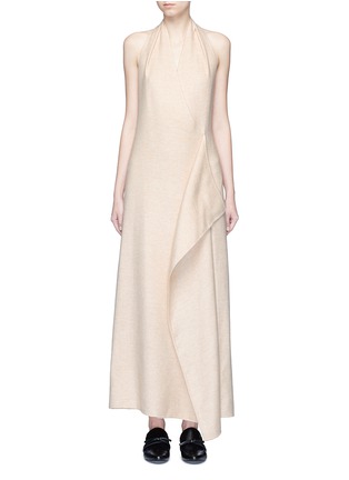 Main View - Click To Enlarge - THE ROW - 'Groshong' halterneck drape front alpaca-wool dress