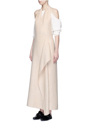 Figure View - Click To Enlarge - THE ROW - 'Groshong' halterneck drape front alpaca-wool dress