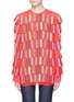 Main View - Click To Enlarge - EMILIO PUCCI - Check star print glove finger fringe top