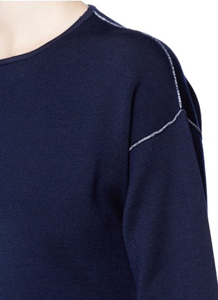 Detail View - Click To Enlarge - PORTS 1961 - Contrast seam side split wool sweater