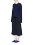 Figure View - Click To Enlarge - PORTS 1961 - Contrast seam side split wool sweater