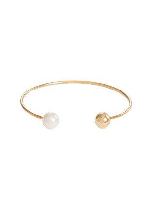 Main View - Click To Enlarge - SOPHIE BILLE BRAHE - 'Déesse' Akoya pearl 14k yellow gold bangle