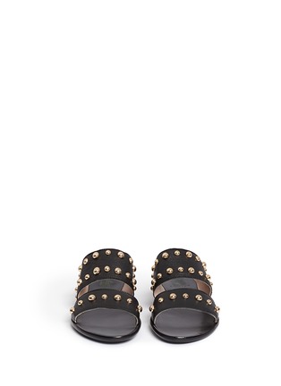 Front View - Click To Enlarge - LANVIN - Dome stud leather slide sandals