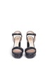 Front View - Click To Enlarge - LANVIN - Stud strass colourblock leather platform sandals