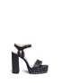 Main View - Click To Enlarge - LANVIN - Stud strass colourblock leather platform sandals