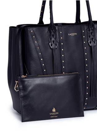  - LANVIN - 'Small Shopper' stud tassel leather tote bag