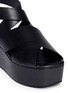 Detail View - Click To Enlarge - ALEXANDER WANG - 'Rudy' crisscross leather platform sandals