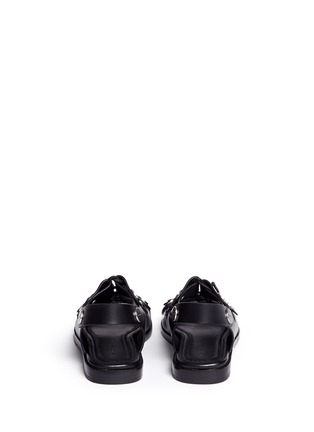 Back View - Click To Enlarge - ALEXANDER WANG - 'Patricia' rivet lace-up leather flat sandals