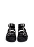 Front View - Click To Enlarge - ALEXANDER WANG - 'Idina' buckled leather espadrille sandals