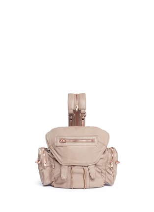 Main View - Click To Enlarge - ALEXANDER WANG - 'Mini Marti' washed lambskin leather three-way backpack