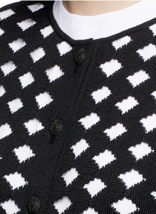 Detail View - Click To Enlarge - ST. JOHN - 'Diamante' mesh wool blend cardigan