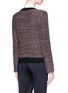 Back View - Click To Enlarge - ST. JOHN - 'Regatta' wool blend diamond knit zip cardigan