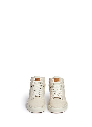 Front View - Click To Enlarge - VANS - 'Alomar' crackle leather mid top sneakers