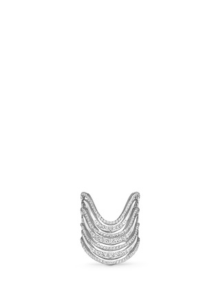 Main View - Click To Enlarge - LYNN BAN - 'Crest' diamond sterling silver ring