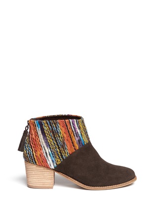 Main View - Click To Enlarge - 90294 - 'Leila' textile suede combo ankle boots