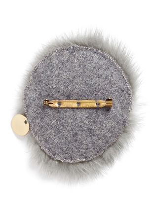 Back View - Click To Enlarge - YVES SALOMON - Fox face fur pin badge