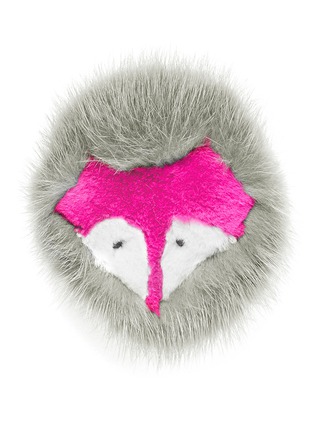 Main View - Click To Enlarge - YVES SALOMON - Fox face fur pin badge