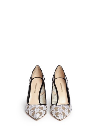 Figure View - Click To Enlarge - NICHOLAS KIRKWOOD - Houndstooth embroidery suede pumps