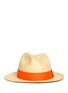 Main View - Click To Enlarge - SENSI STUDIO - 'Premium AA' stitch neon grosgrain band panama hat