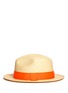 Figure View - Click To Enlarge - SENSI STUDIO - 'Premium AA' stitch neon grosgrain band panama hat