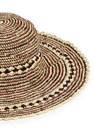 Detail View - Click To Enlarge - SENSI STUDIO - 'Hippie' tribal crochet straw hat