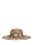 Figure View - Click To Enlarge - SENSI STUDIO - 'Hippie' tribal crochet straw hat