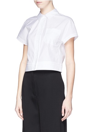Front View - Click To Enlarge - PROENZA SCHOULER - Boxy cropped shirt