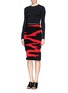 Figure View - Click To Enlarge - PROENZA SCHOULER - Camo loop jacquard knit pencil skirt