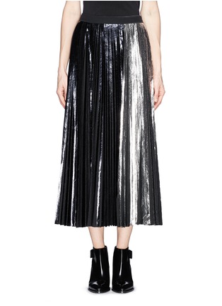 Main View - Click To Enlarge - PROENZA SCHOULER - Foil print plissé pleat maxi skirt