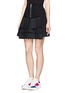 Front View - Click To Enlarge - NEIL BARRETT - Pleat front bonded jersey trapeze skirt