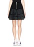 Main View - Click To Enlarge - NEIL BARRETT - Pleat front bonded jersey trapeze skirt